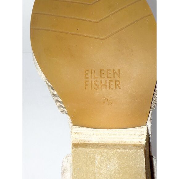 Eileen Fisher Hilly d’Orsay Pump Tan Suede Pointed Toe Wedge Slip On Neutral 7.5 - Picture 13 of 16